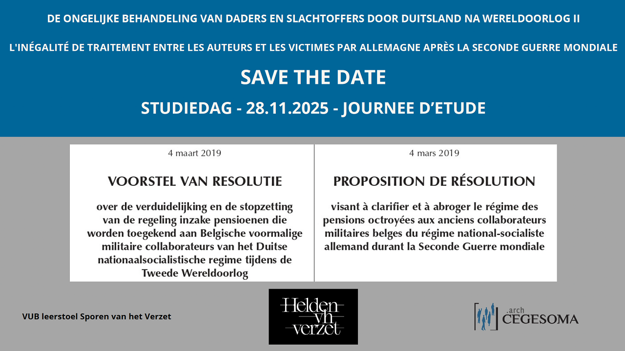 Studiedag 'Ongelijke behandeling daders en slachtoffers WOII'